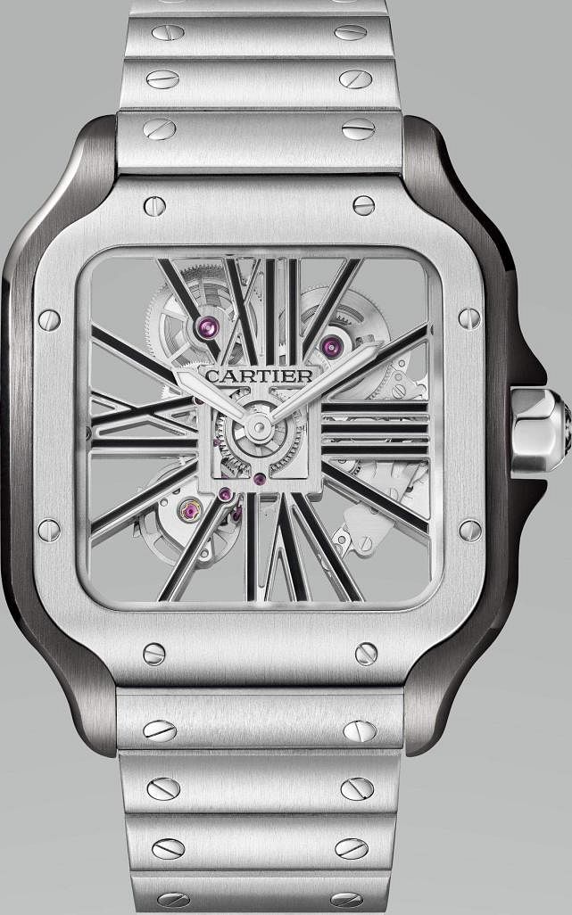 Cartier santos skeleton on sale replica