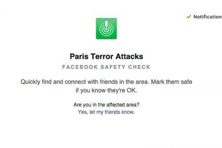 Paris attacks Facebook sets up safety check for Paris friends